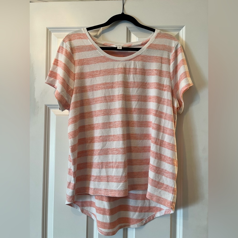 Market & Spruce High/Low Striped Shirt